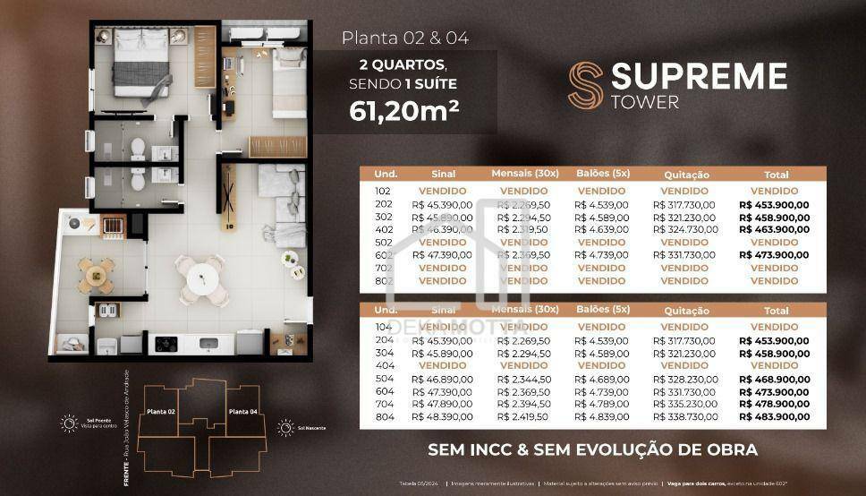 Apartamento à venda com 2 quartos, 61m² - Foto 5