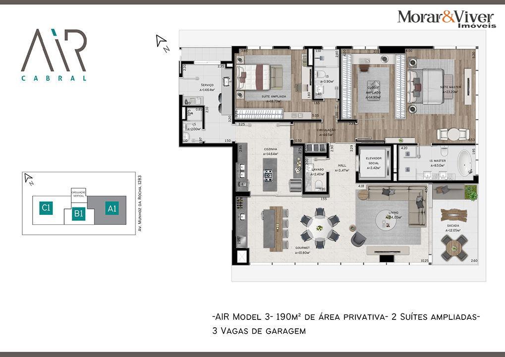 Apartamento à venda com 3 quartos, 190m² - Foto 19