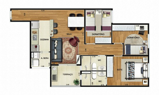 Apartamento à venda com 3 quartos, 71m² - Foto 3