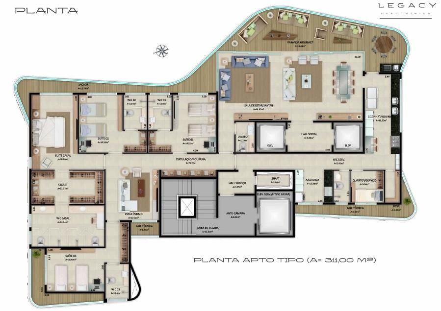 Apartamento à venda com 4 quartos, 311m² - Foto 4