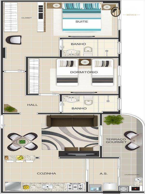 Apartamento à venda com 2 quartos, 95m² - Foto 2