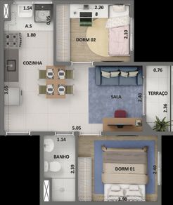 Apartamento à venda com 2 quartos, 34m² - Foto 21