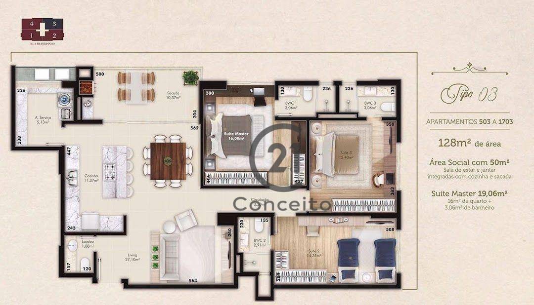 Apartamento à venda com 3 quartos, 128m² - Foto 9