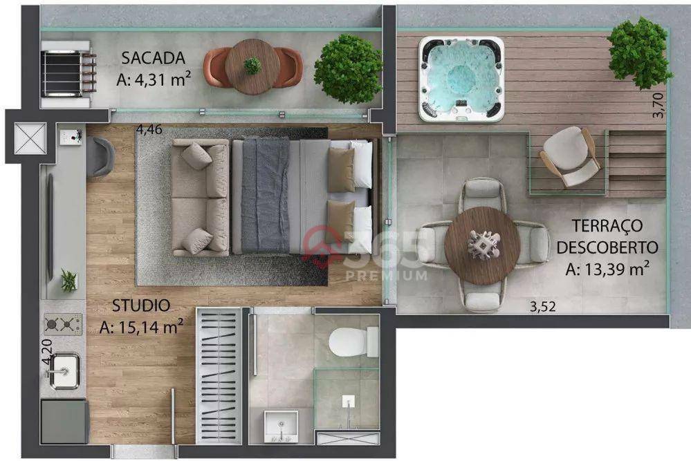 Kitnet e Studio à venda com 1 quarto, 21m² - Foto 13