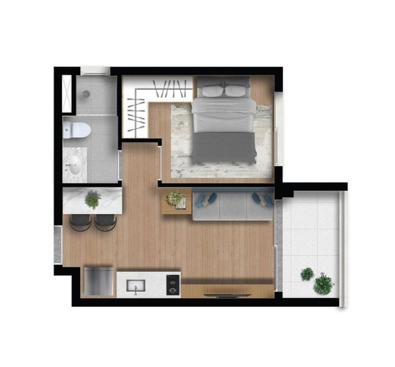 Apartamento à venda com 1 quarto, 31m² - Foto 7