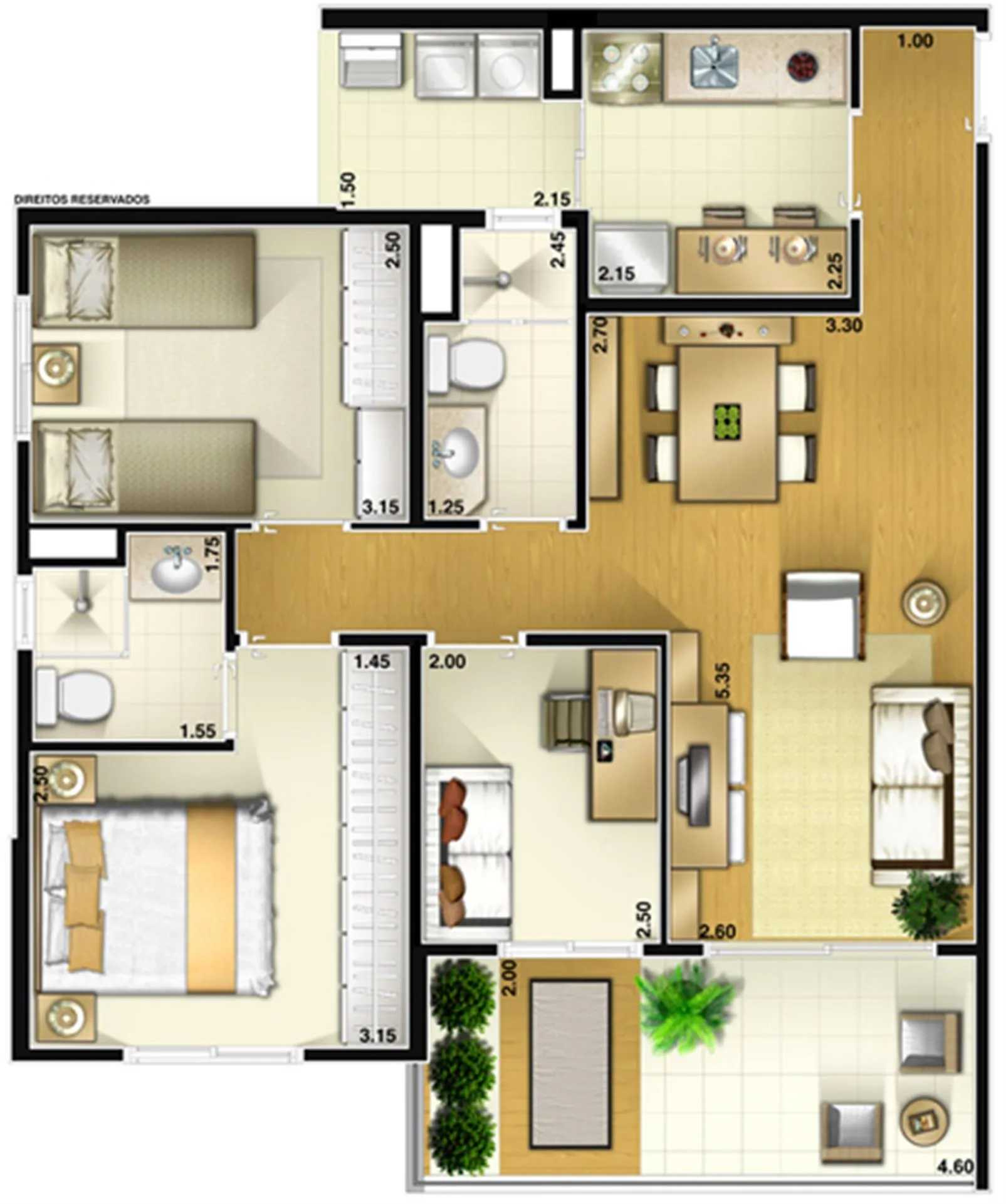 Apartamento à venda com 2 quartos, 75m² - Foto 3