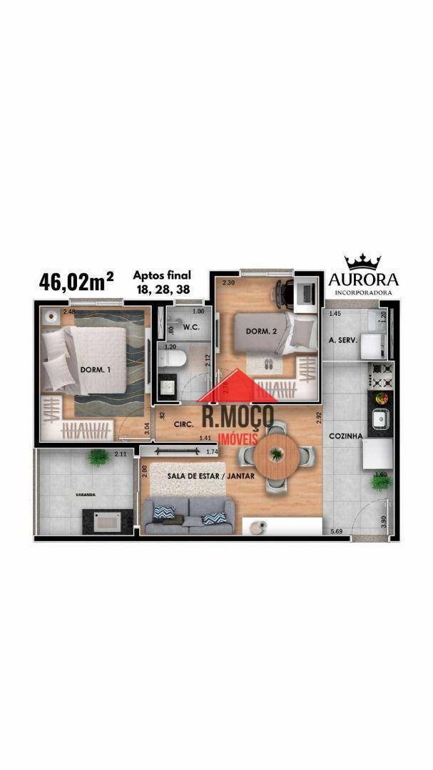 Apartamento à venda com 2 quartos, 42m² - Foto 10