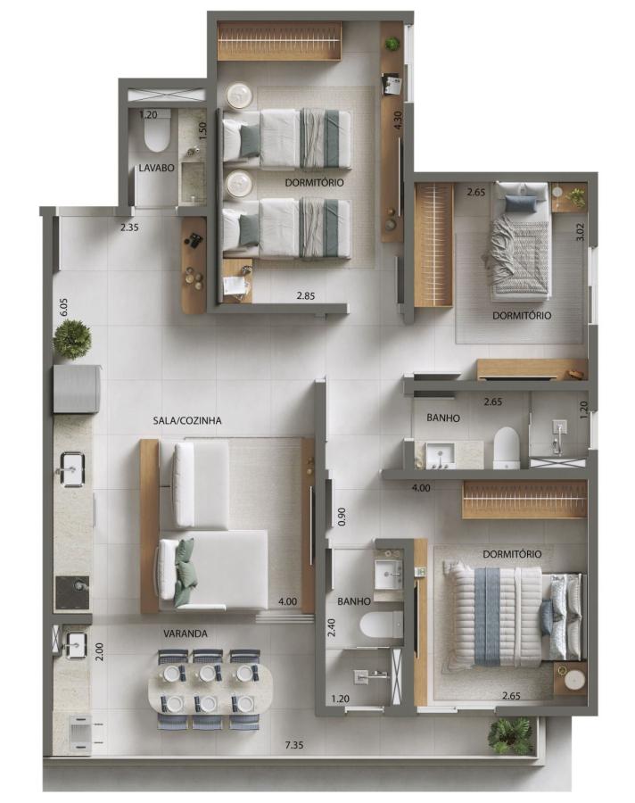 Apartamento à venda com 2 quartos, 75m² - Foto 6