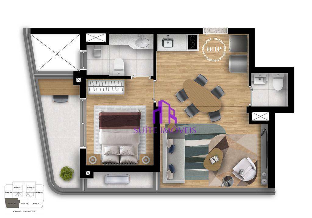 Apartamento à venda com 1 quarto, 42m² - Foto 7