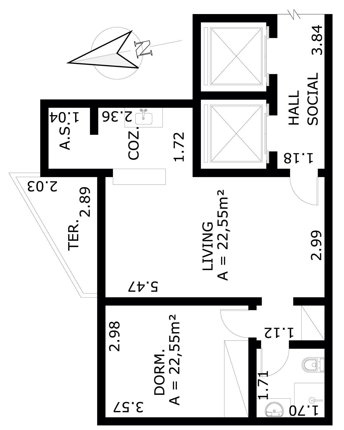 Apartamento à venda com 2 quartos, 59m² - Foto 5