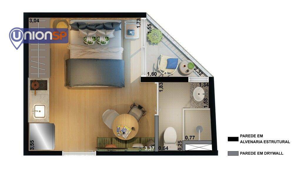 Apartamento à venda com 1 quarto, 25m² - Foto 11