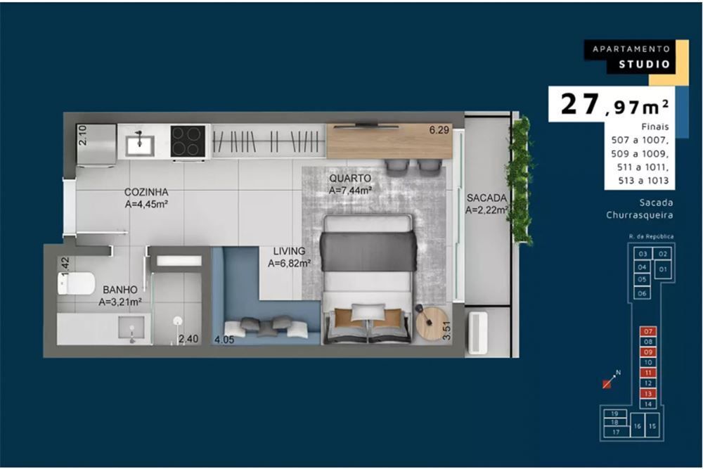 Kitnet e Studio à venda com 1 quarto, 28m² - Foto 3