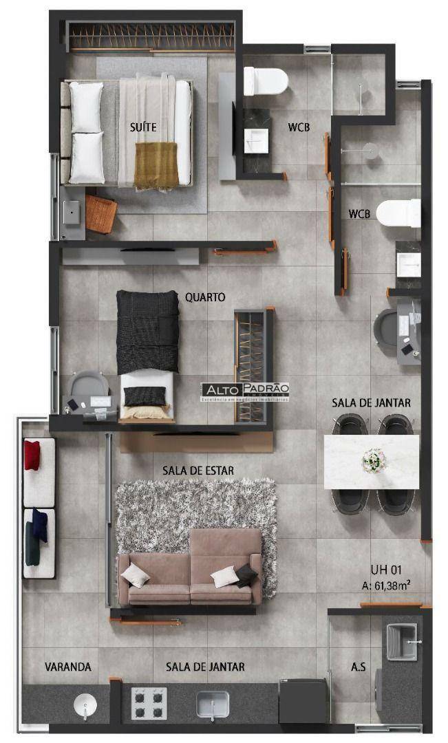 Apartamento à venda com 2 quartos, 61m² - Foto 17