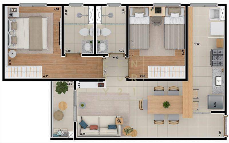 Apartamento à venda e aluguel com 2 quartos, 55m² - Foto 9