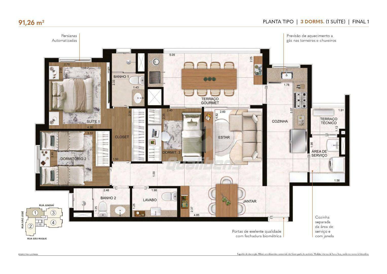 Apartamento à venda com 3 quartos, 91m² - Foto 4