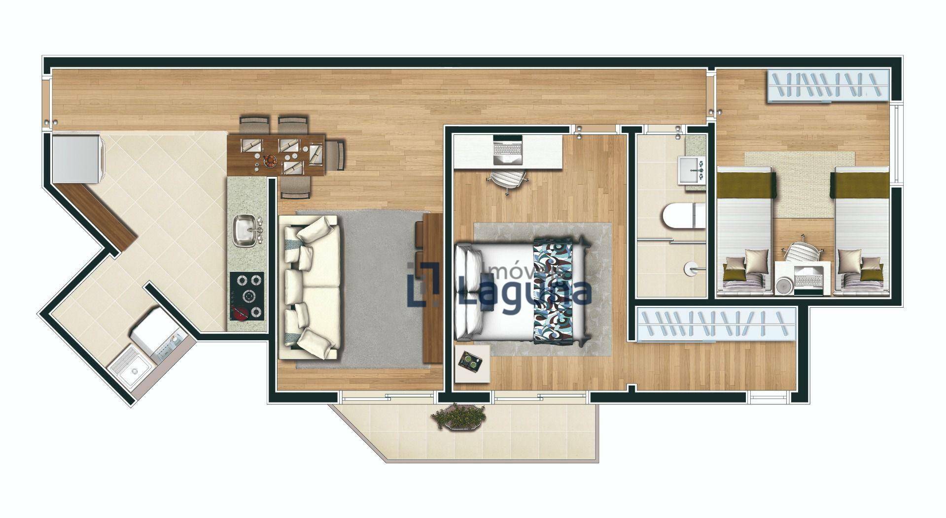 Apartamento à venda com 2 quartos, 59m² - Foto 1