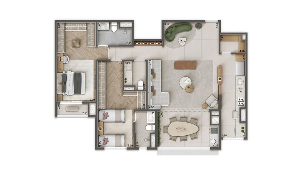 Apartamento à venda com 3 quartos, 127m² - Foto 3