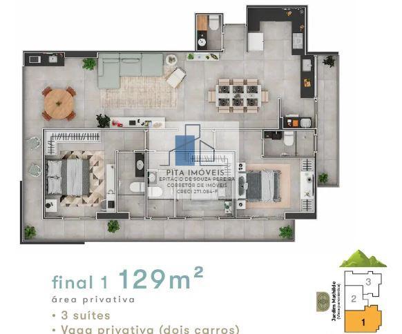 Apartamento à venda com 3 quartos, 129m² - Foto 9