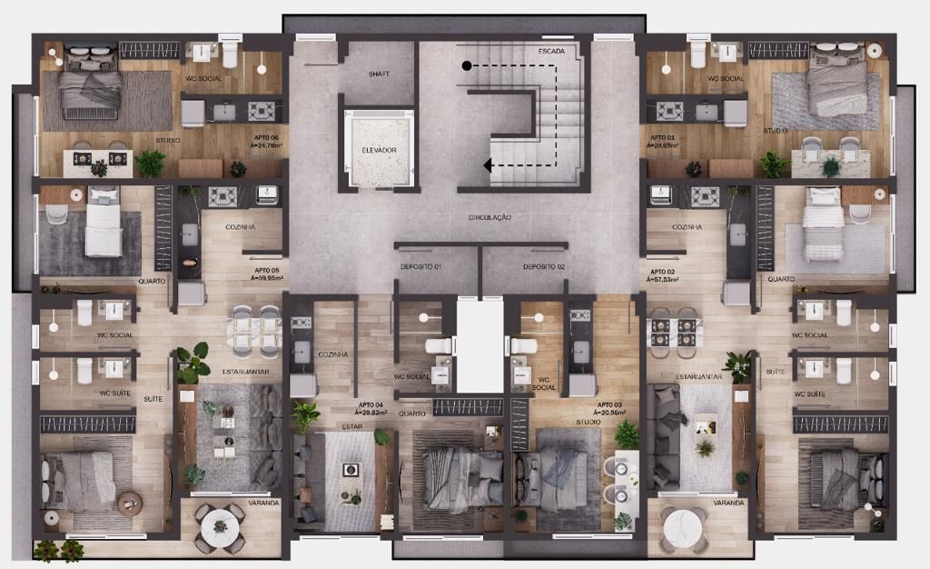 Apartamento à venda com 2 quartos, 59m² - Foto 18