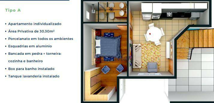 Apartamento à venda com 1 quarto, 30m² - Foto 8