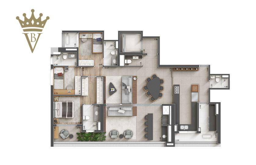 Apartamento à venda com 4 quartos, 157m² - Foto 11