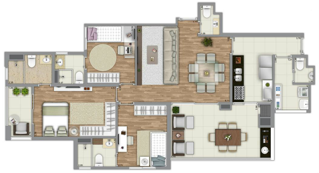 Apartamento à venda com 3 quartos, 216m² - Foto 11