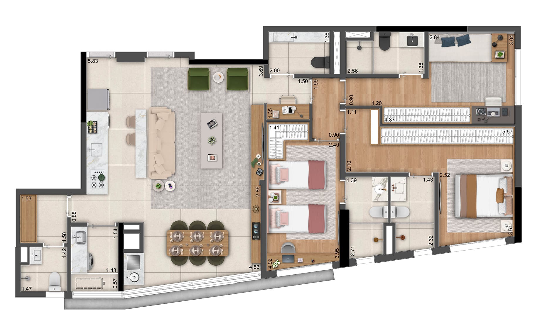 Apartamento à venda com 3 quartos, 121m² - Foto 3