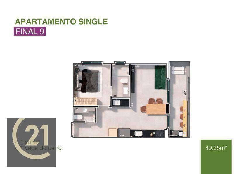 Apartamento à venda com 1 quarto, 45m² - Foto 9