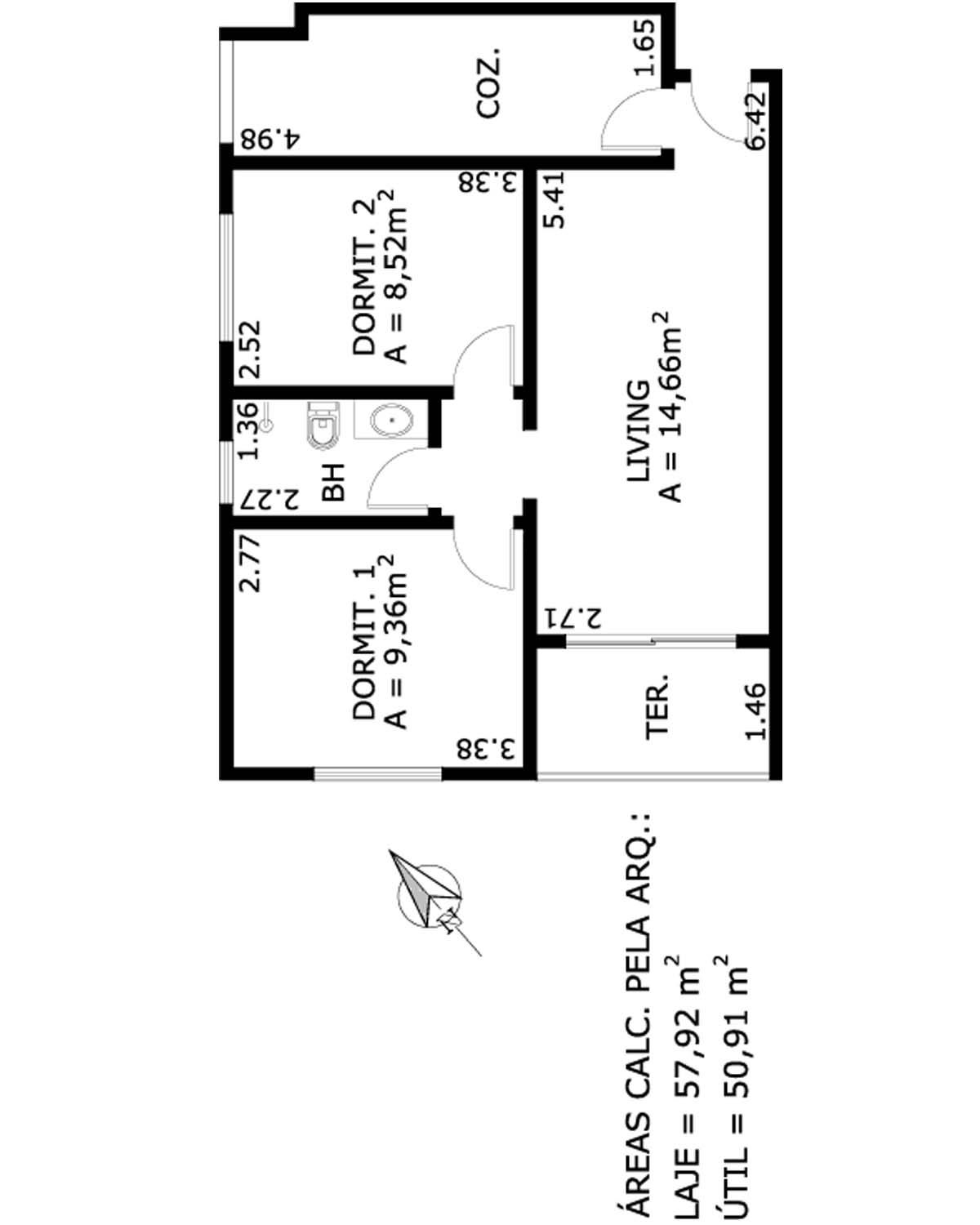 Apartamento à venda com 2 quartos, 52m² - Foto 2