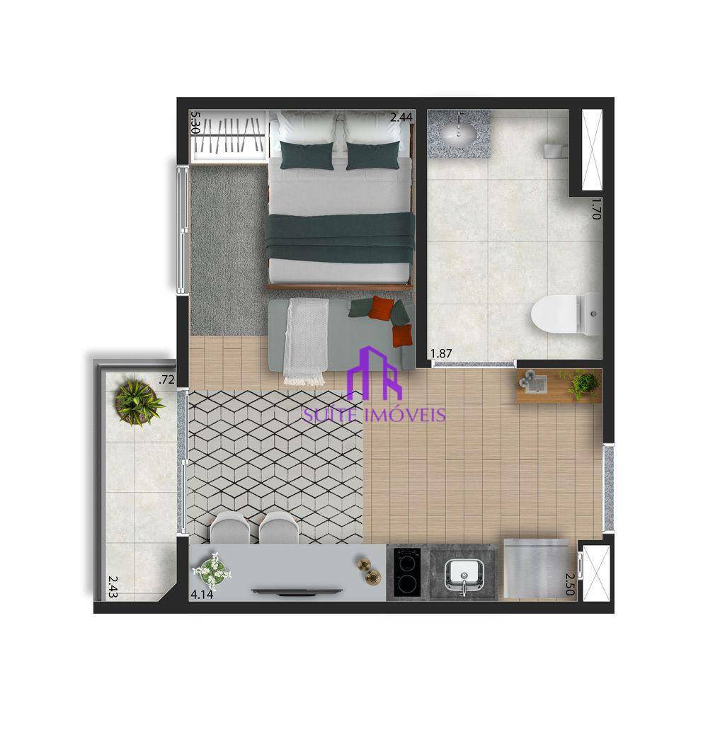 Apartamento à venda com 1 quarto, 28m² - Foto 7