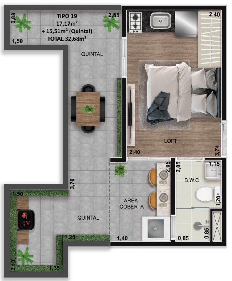 Apartamento à venda com 1 quarto, 20m² - Foto 10