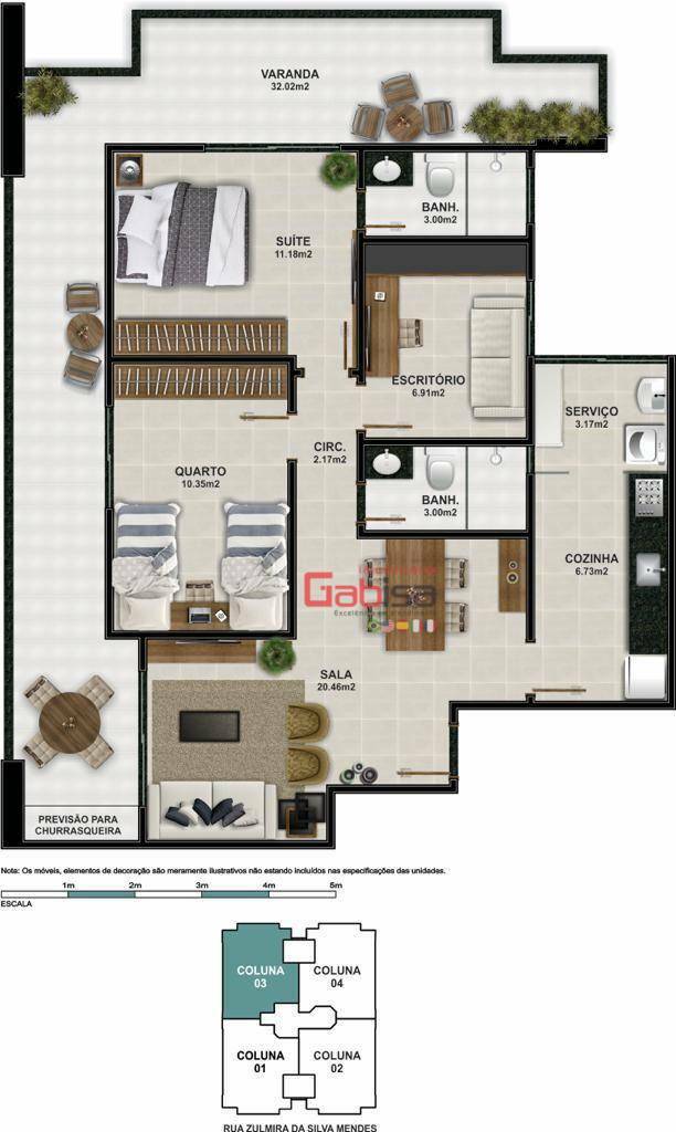 Apartamento à venda com 2 quartos, 106m² - Foto 12