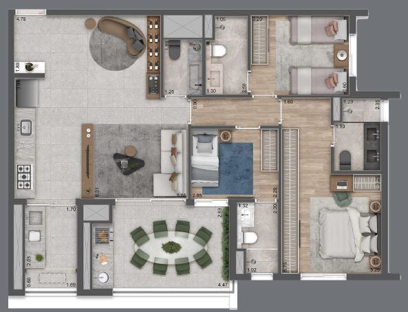 Apartamento à venda com 3 quartos, 135m² - Foto 4