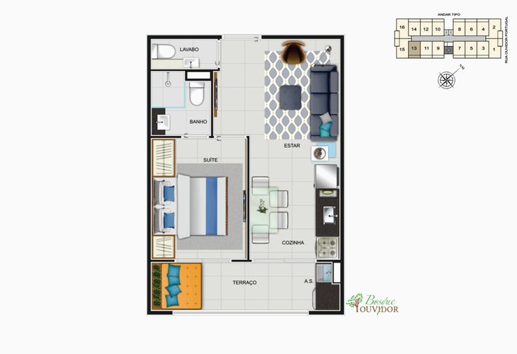 Apartamento à venda com 1 quarto, 35m² - Foto 3