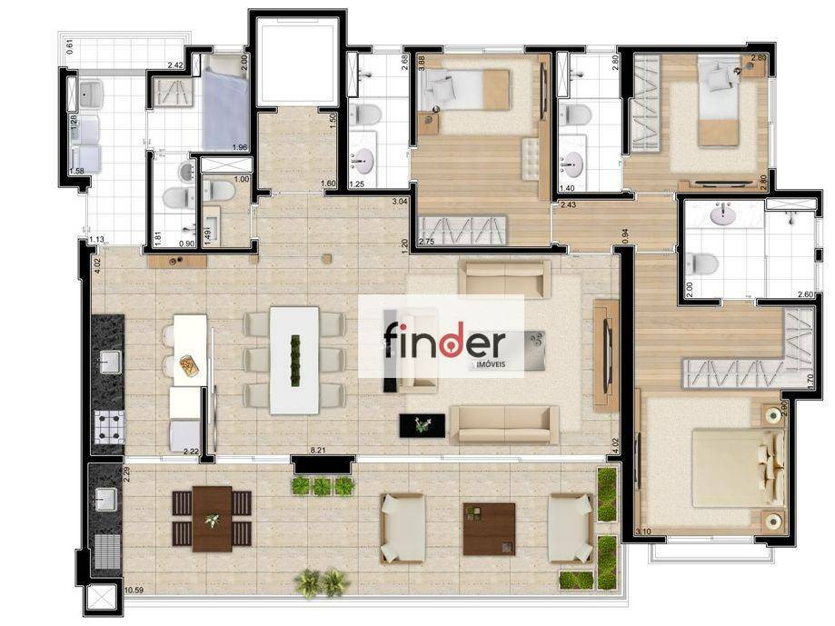 Apartamento à venda com 3 quartos, 158m² - Foto 56