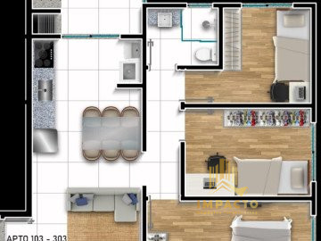 Apartamento à venda com 2 quartos, 60m² - Foto 3