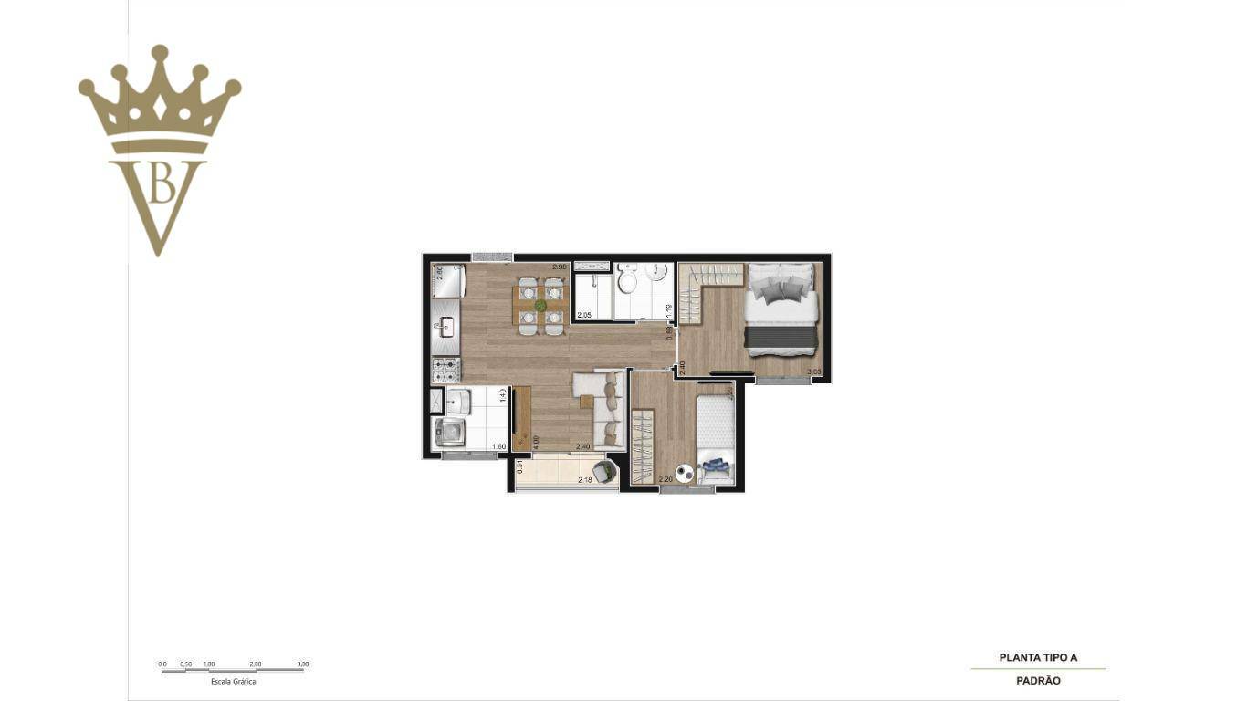 Apartamento à venda com 2 quartos, 37m² - Foto 2