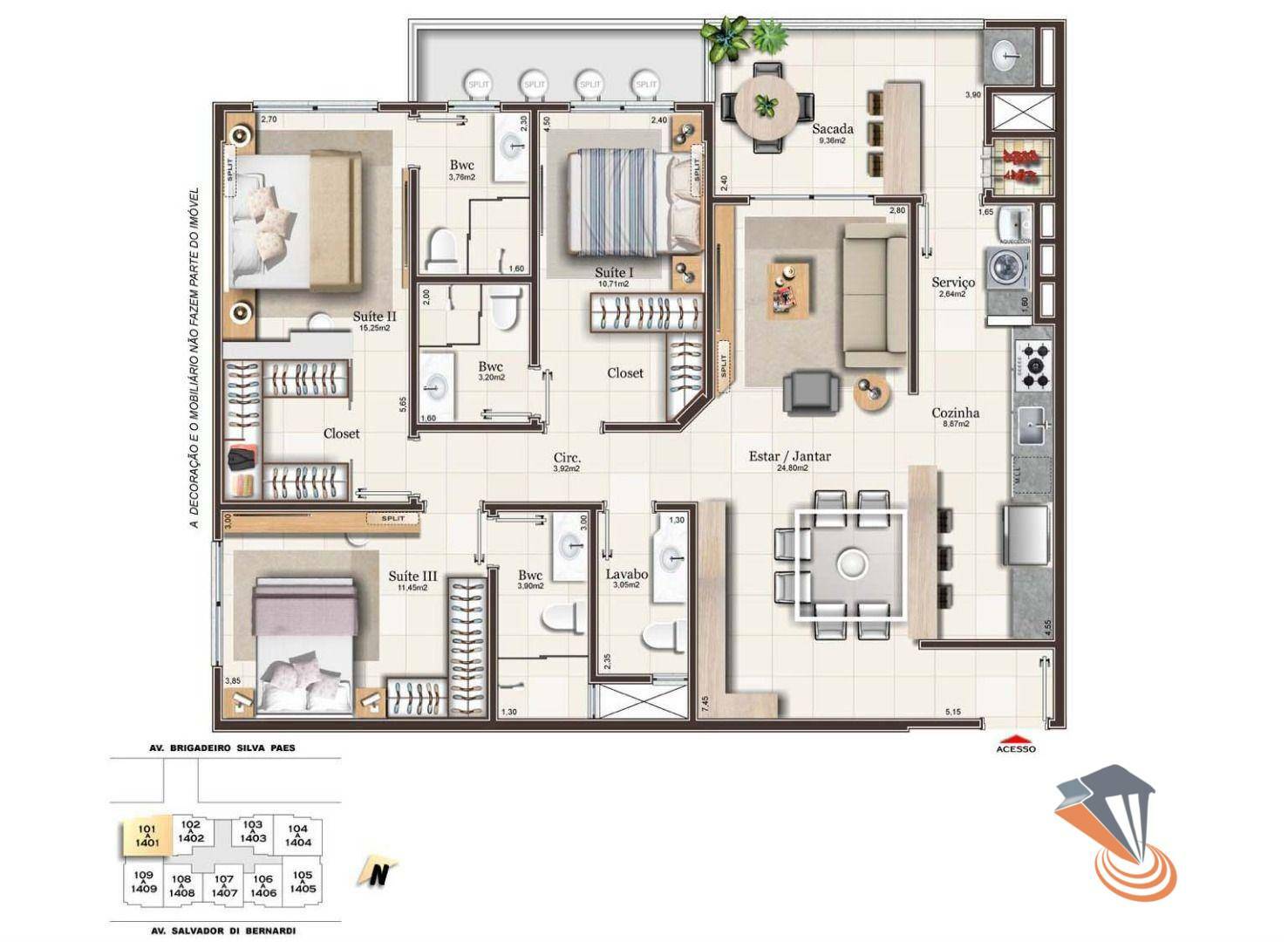 Apartamento à venda com 3 quartos, 117m² - Foto 12