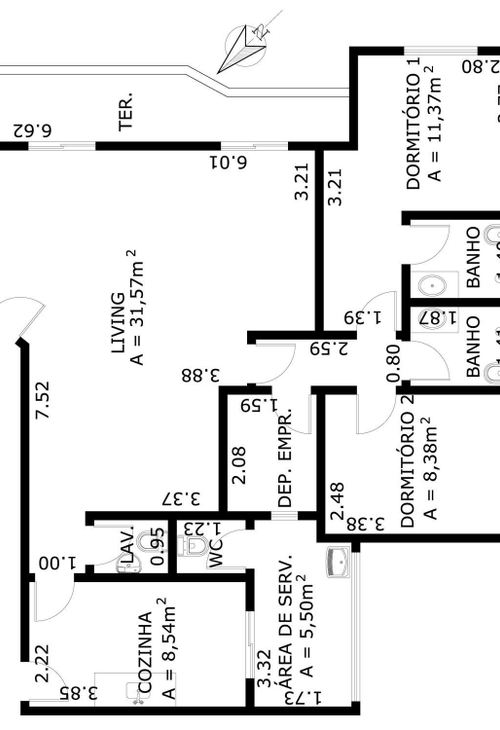 Apartamento à venda com 3 quartos, 93m² - Foto 3