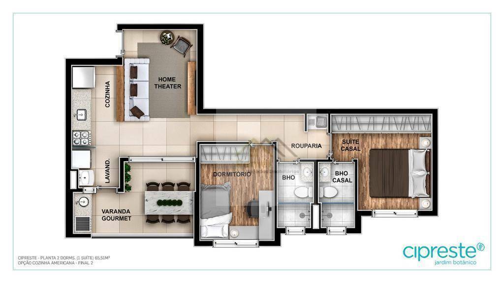 Apartamento à venda com 2 quartos, 65m² - Foto 3