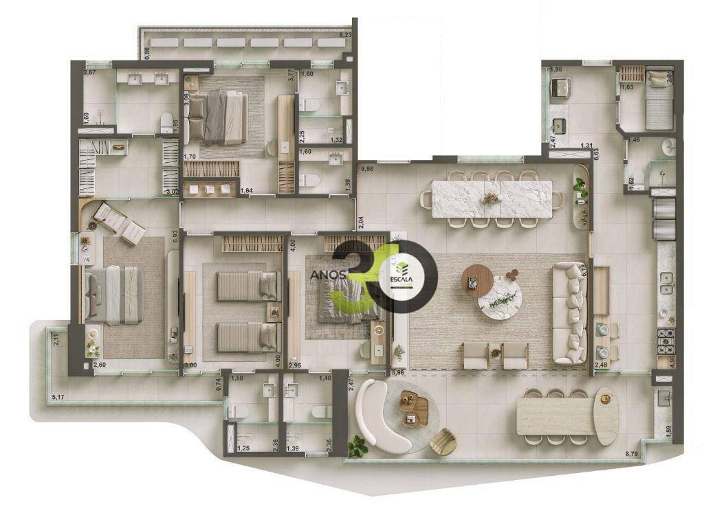 Apartamento à venda com 4 quartos, 208m² - Foto 9