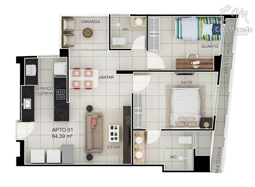 Apartamento à venda com 2 quartos, 47m² - Foto 17