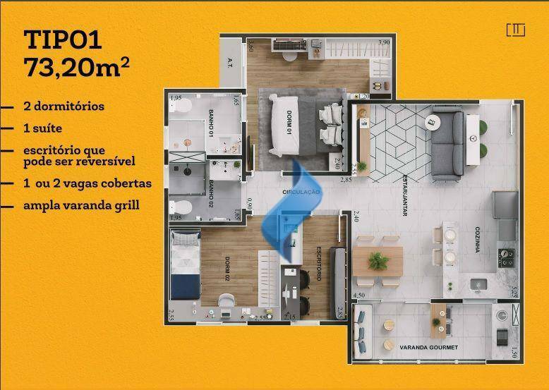 Apartamento à venda com 2 quartos, 71m² - Foto 5