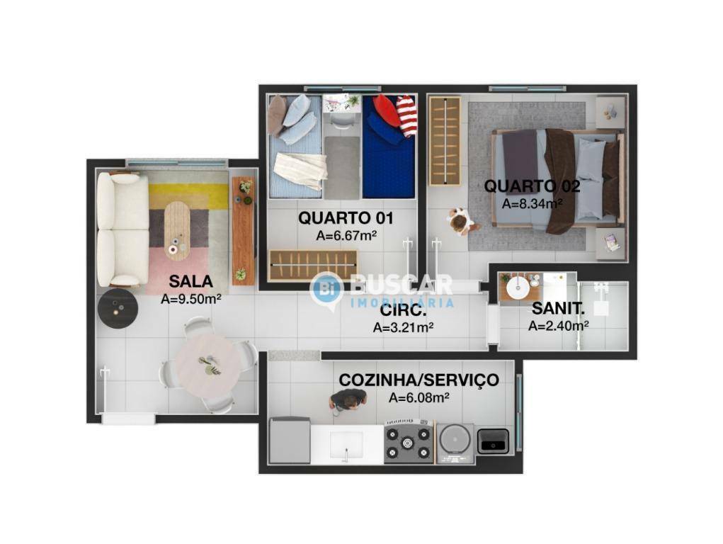 Apartamento à venda com 2 quartos, 42m² - Foto 6