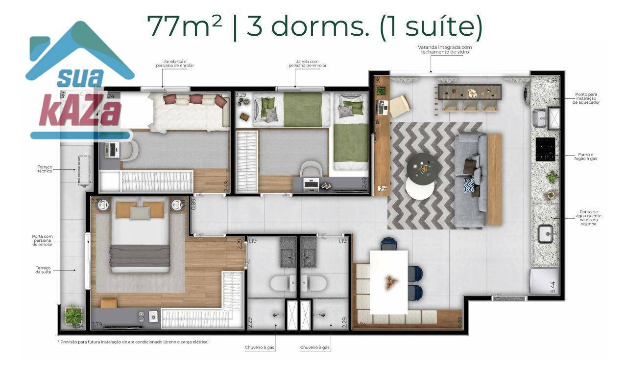 Apartamento à venda com 3 quartos, 77m² - Foto 13