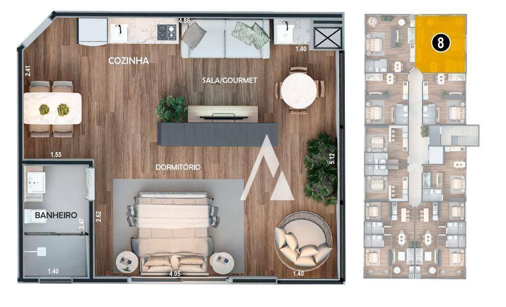 Apartamento à venda com 1 quarto, 43m² - Foto 27