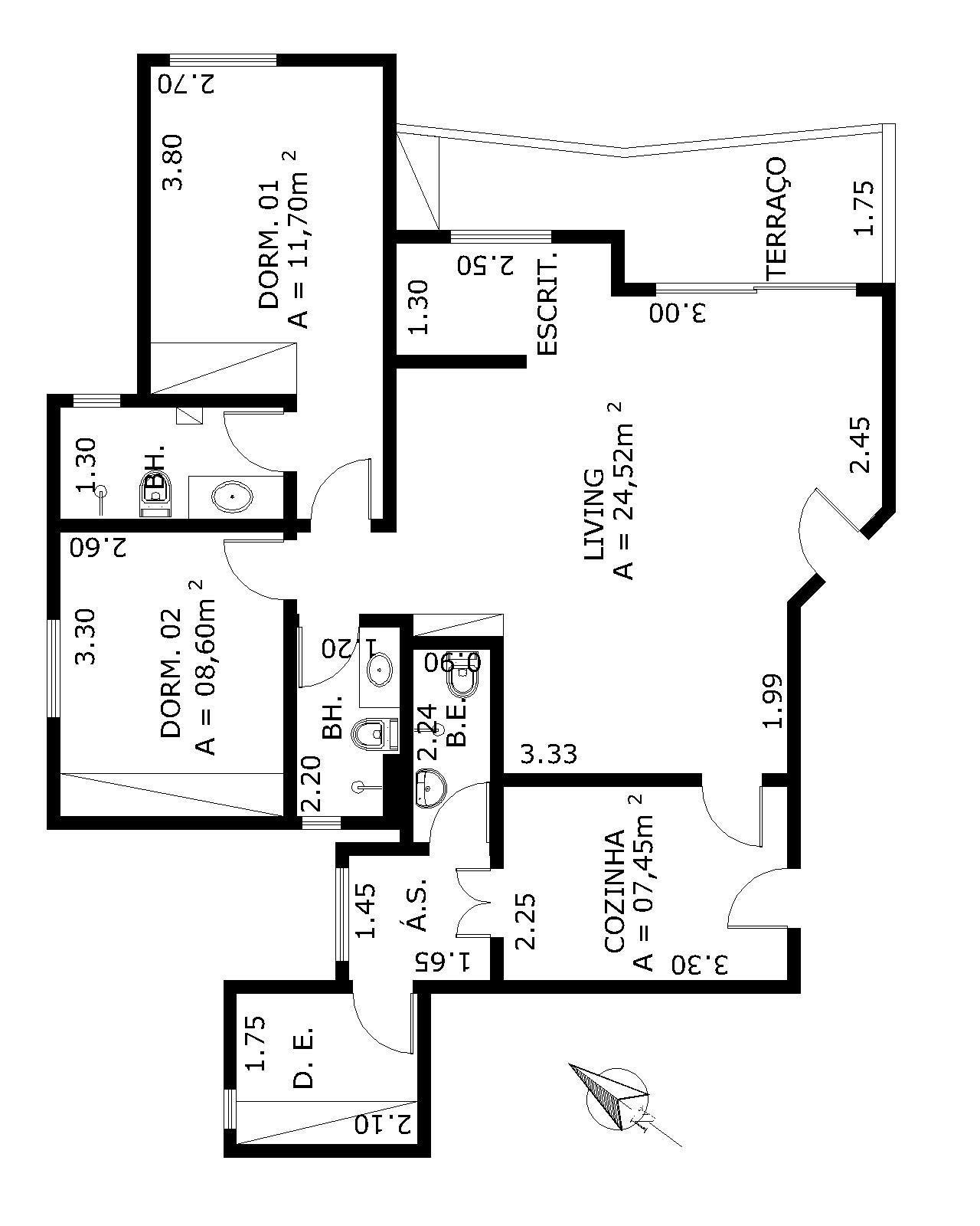 Apartamento à venda com 3 quartos, 225m² - Foto 2