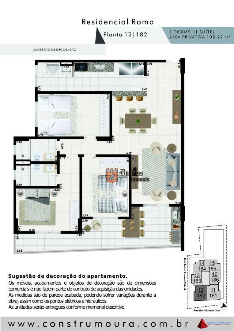 Apartamento à venda com 3 quartos, 105m² - Foto 2