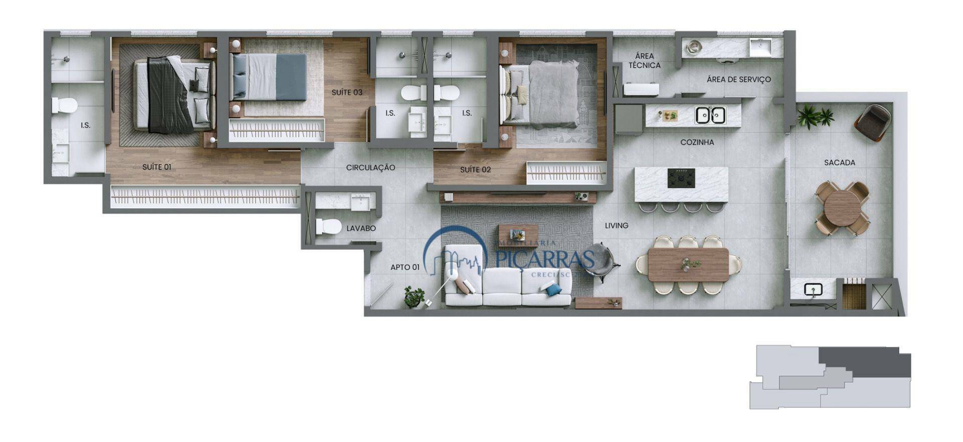 Apartamento à venda com 3 quartos, 131m² - Foto 8