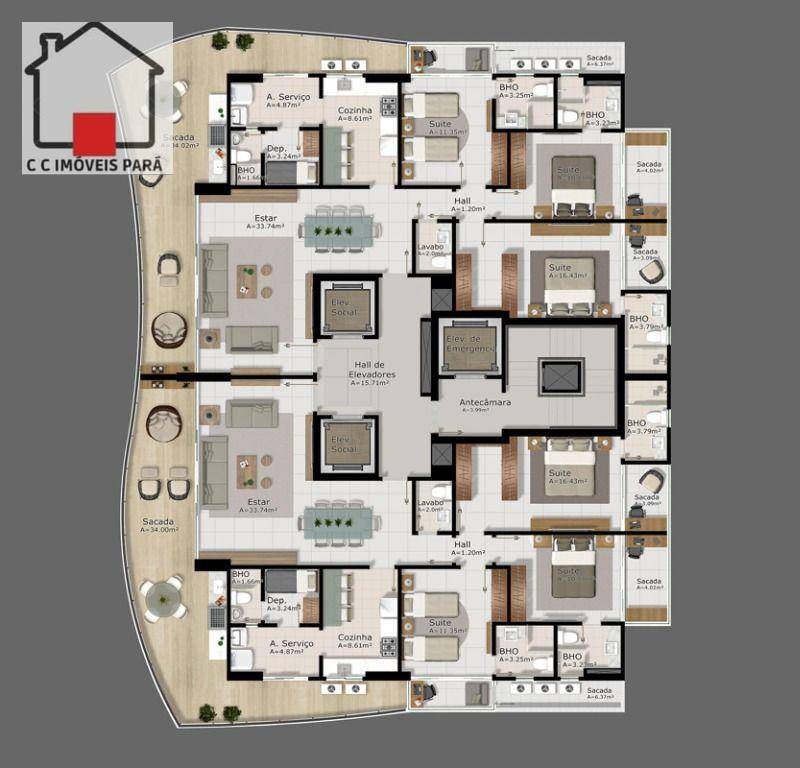 Apartamento para alugar com 3 quartos, 171m² - Foto 6